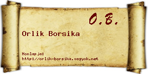 Orlik Borsika névjegykártya